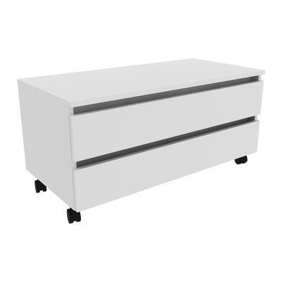 Gabinete Banheiro 2 Gavetas Com Rodízios 80Cm Cr10083 Branco