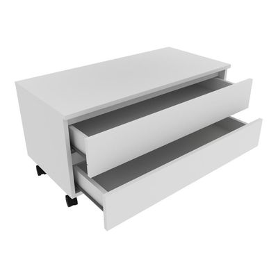 Gabinete Banheiro 2 Gavetas Com Rodízios 80Cm Cr10083 Branco