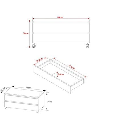 Gabinete Banheiro 2 Gavetas 80Cm Amêndoa