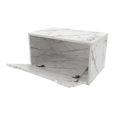 Gabinete Banheiro Suspenso 60cm 1 Porta Cr10123 Mármore Branco