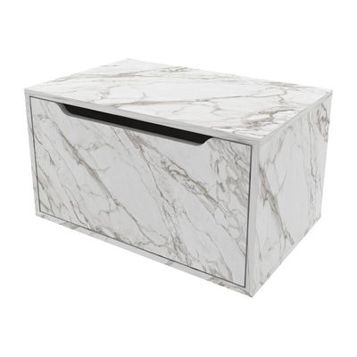 Gabinete Banheiro Suspenso 60cm 1 Porta Cr10123 Mármore Branco