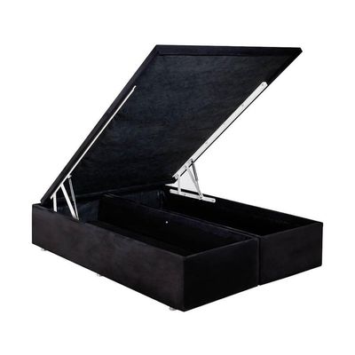 Base Baú Camurça Preto Casal (138x188x39) - Ortobom