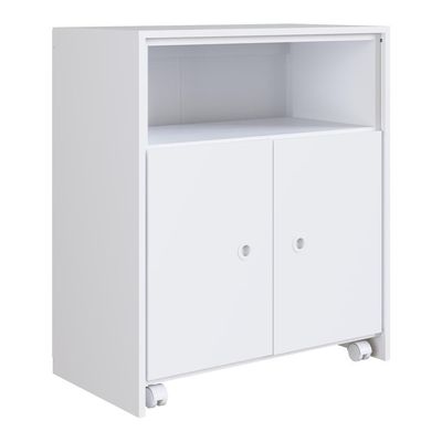 Mesa Retrátil/balcão 2 Portas E Rodízios Multimóveis Branca