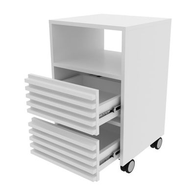 Gaveteiro Escritório Com 2 Gavetas 1 Nicho E Rodízios Multimóveis Cr25254 Branco Branco