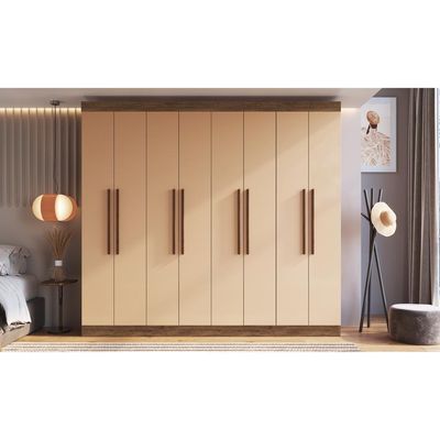 Guarda-roupas Casal Mdf 8 Portas 4 Gavetas Multimóveis Cr35200 Castanho/nude Castanho/nude