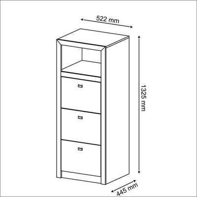 Gaveteiro Para Pasta Suspensa Com 3 Gavetas Cr25026 Branco