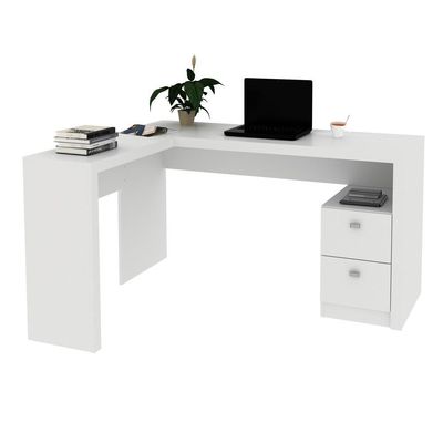 Escrivaninha/Mesa Com 2 Gavetas Cr25032 Branca