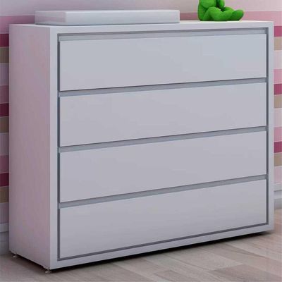Cômoda Infantil 4 Gavetas Flex Cr40021 Branco Acetinado