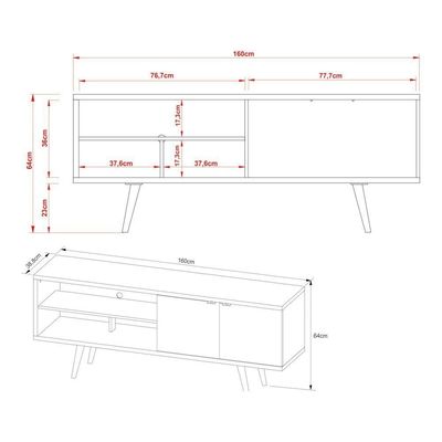 Rack Tv 55" Retrô Com 2 Portas Multimóveis Cr45204
