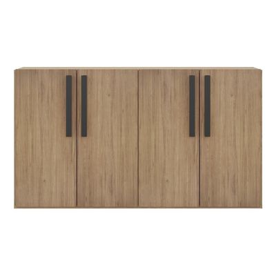 Aparador Buffet 4 Portas Viena V3604 Rustic/Preto Rustic/Preto