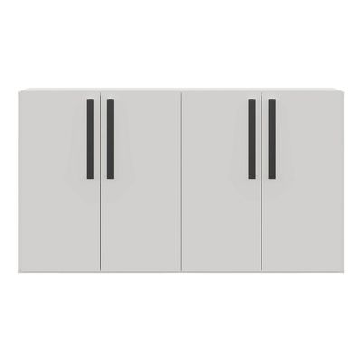 Aparador Buffet 4 Portas Viena V3604 Branco/Preto Branco/Preto