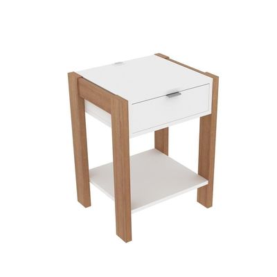 Mesa De Cabeceira Multimóveis Vcr35003 Amêndoa/Branca