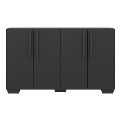 Aparador Buffet 4 Portas Com Pés Quadrados Viena V3607 Preto Preto