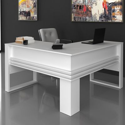 Mesa Escritório De Canto Multimóveis Vcr25042 Branco Branco