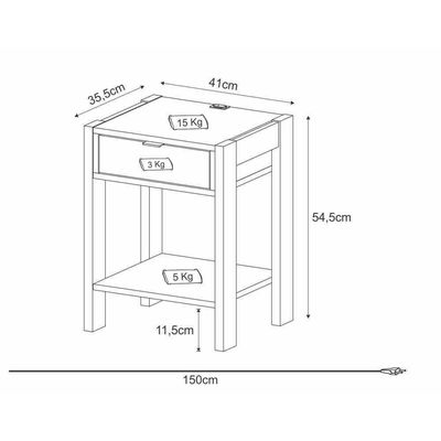 Mesa De Cabeceira Multimóveis Vcr35003 Branca Branco
