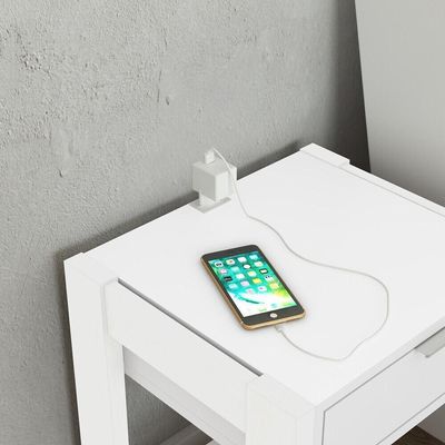 Mesa De Cabeceira Multimóveis Vcr35003 Branca Branco