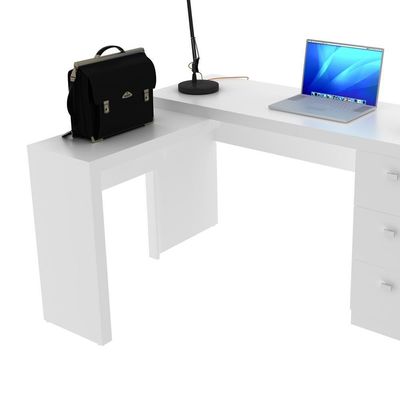 Mesa Escritório De Canto Multimóveis Vcr25011 Branco