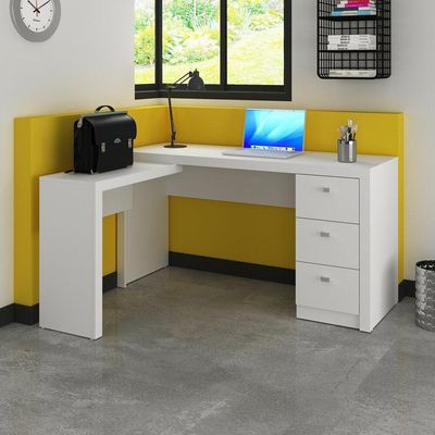 Mesa Escritório De Canto Multimóveis Vcr25011 Branco