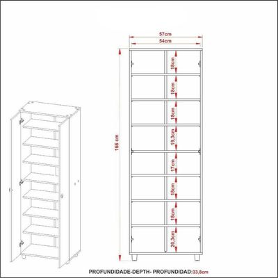 Armário Lavanderia Multiuso Com 2 Portas Cr30005 Branco