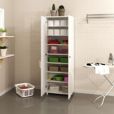 Armário Lavanderia Multiuso Com 2 Portas Cr30005 Branco