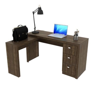 Mesa Escritório De Canto Multimóveis Vcr25011 Nogal