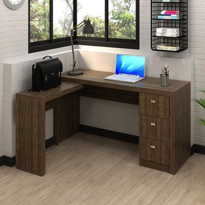 Mesa Escritório De Canto Multimóveis Vcr25011 Nogal
