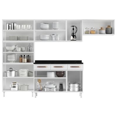 Cozinha De Aço Completa Com Balcão Branco
