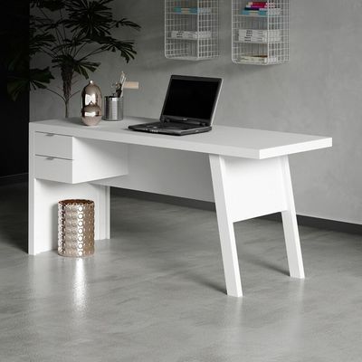 Escrivaninha Com 2 Gavetas Multimóveis Vcr25029 Branco