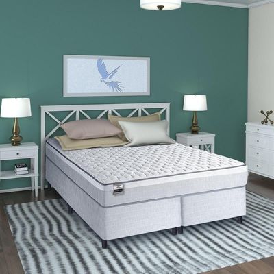 Colchão Hanover Ensacadas King 193x203cm - Molas Ensacadas, Softgel, Inducol Cr447e Branco/cinza Branco/cinza