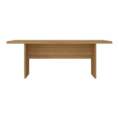 Mesa De Escritório 200cm Para Reunião Com Tampo 30mm Multimóveis CR25281 Amêndoa