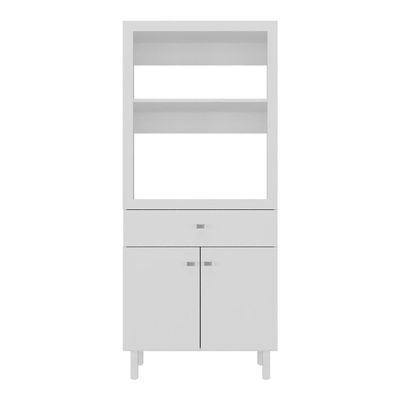 Balcão Multiuso 67,9cm 2 Portas 1 Gaveta Para Forno E Micro-ondas Multimóveis CR20344 Branco