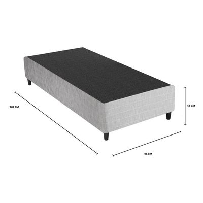 Base Box Sommier Solteirão 96x203 Columbus Inducol Cr35247b Cinza Cinza