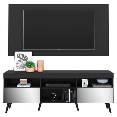 Rack Com Painel E Suporte Tv 65" Espelho Multimóveis V3142