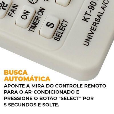 Controle Remoto Universal para Ar Condicionado KT-9018E HIATSU 6000 em 1 KT-9018E