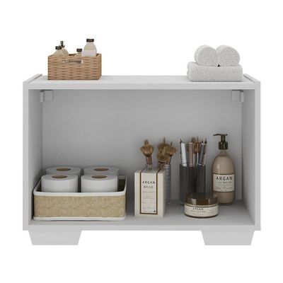 Gabinete Armário De Banheiro 62,5cm 2 Portas Com Pés Multimóveis Mp5046 Branco Branco