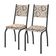 Conjunto Com 2 Cadeiras Tubular Diana Preto Fosco Assento Cedro Artefamol