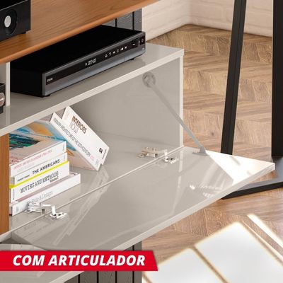 Painel Para Tv Intense Lukaliam Off White / Damasco Off White / Damasco