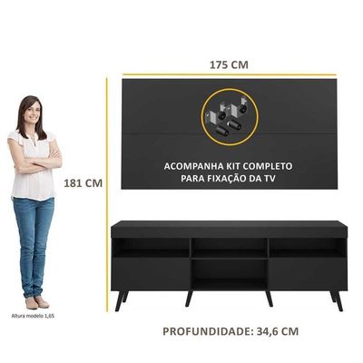 Rack Retrô Painel E Suporte Para Tv Até 65´´ Flórida Fg3134