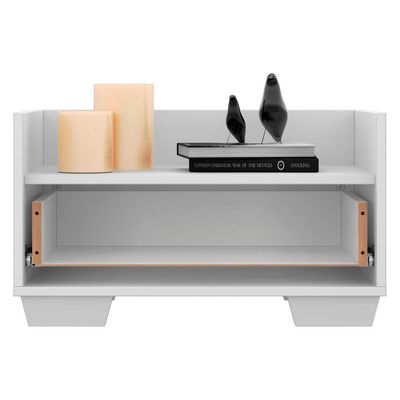 Mesa de Cabeceira 60 Cm com Pés Quadrados Multimóveis Branca