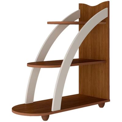 Mesa de Apoio Artely Andes com 2 Prateleiras Cedro com Off White