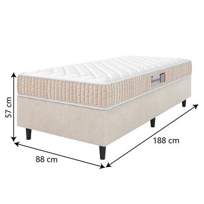 Cama Box Colchão Solteiro Espuma D33 New Millenium 88x57cm Branco/bege Hellen Bege/bco