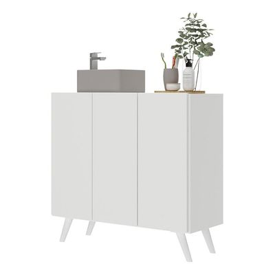 Gabinete Banheiro 3 Portas Retrô 90cm Mp5030 Branco