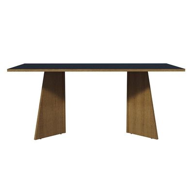 Mesa Jantar Retangular Tampo Madeira Rustic-preto