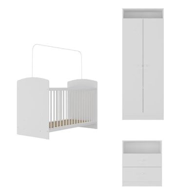 Quarto Infantil Completo Com Colchão Incluso Doçura Multimóveis Branco