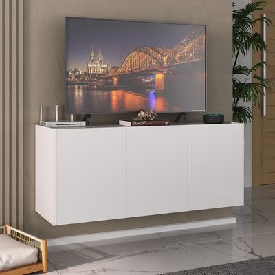 Rack Para Tv Até 32 Polegadas  Suspenso Mp1066 Branco Branco