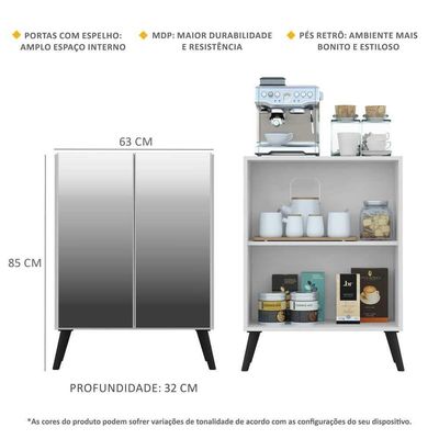 Aparador Cantinho do Café e 2 Portas Multimóveis Branco
