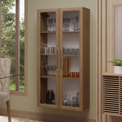 Cristaleira Suspensa 70 Cm 2 Portas De Vidro Rustic Madesa