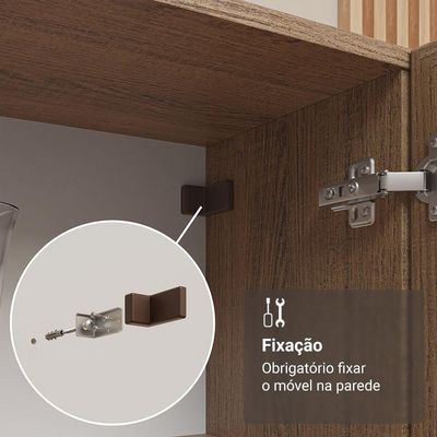 Cristaleira Suspensa 70 Cm 2 Portas De Vidro Rustic Madesa