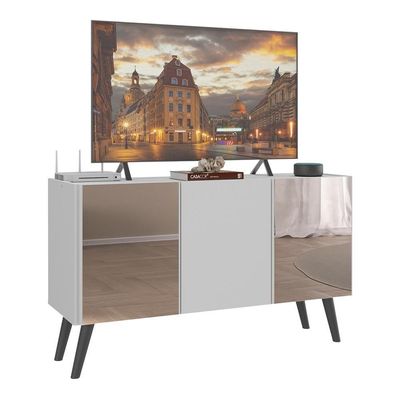 Rack Tv Até 32 Polegadas Retrô  Espelhos Mp1078 Branco preto
