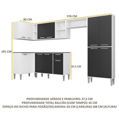 Cozinha Completa Armário e Balcão Xangai Zouk Multimóveis
